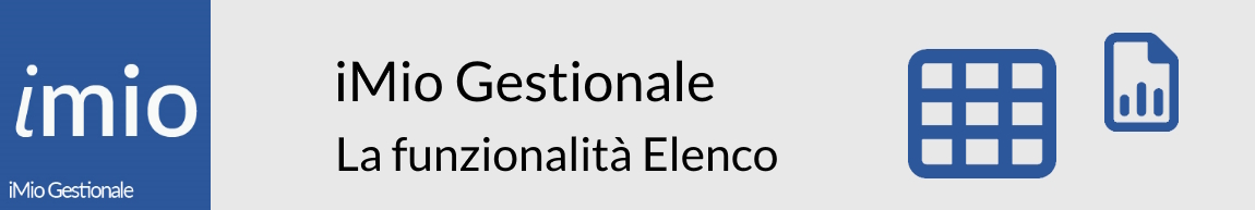 iMio Gestionale Funzionalità Elenco